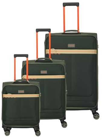Travelite Weichschalenkoffer Set Color Craze, 3-teilig, S/M/L, mit TSA Kombinationsschloss, Dehnfalte (Größe M), 4 Doppelrollen, Koffer Set mit Handgepäck
