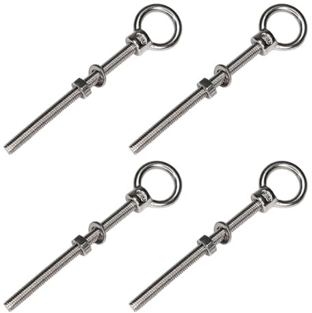 PRIOstahl Tornillo de ojo 640_4, tuerca anular, acero inoxidable, V4A, M8 x 80 (4 unidades)