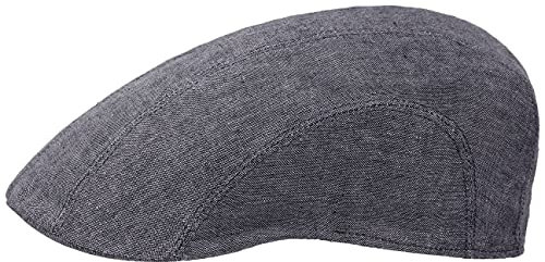 Stetson Madison Leinen Flatcap - Flat Cap aus Leinen Herren/Damen - Gefütterte Leinencap - Schirmmütze Frühjahr/Sommer - Sommercap grau 56 cm