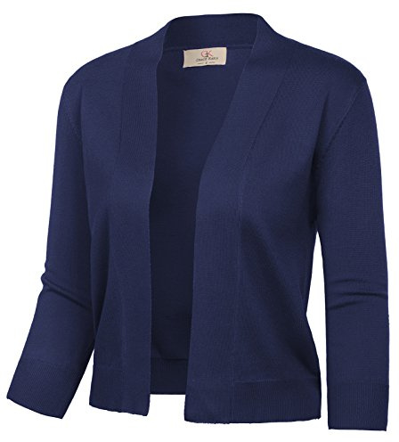 GRACE KARIN Cardigan Sweaters for Women Lightweight Cropped Cardigans Casual 3/4 Sleeve Summer Shrug Bolero
