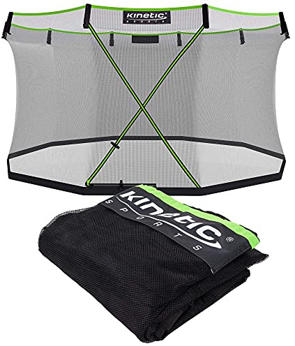 Kinetic Sports Sicherheitsnetz für 'Bungee Safety Elite' Trampolin - 244/305/366 cm mit Reißverschluss und Sicherheitsclips, UV beständig, Ersatznetz Netz Ersatznetz für Gartentrampolin