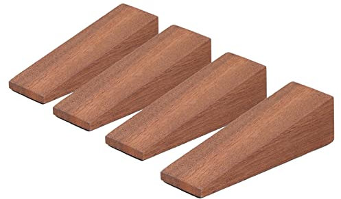 Hartholzkeil, Holz-Türstopper, Buchenholz Türstopper Boden, Fester Türstopper boden -Rutschfeste Türstoppers boden für alle Türtypen und Böden, door stopper für schwere Türen Stahltür Holztür, 4 Stück