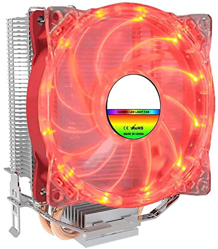 Simpletek Gaming-Kühlkörper für CPU mit rotem Lüfter | Sockel: LGA775 1156 1155 1150 1151 1200 AMD AM3 AM2 AM4 AM5 / FM2 754