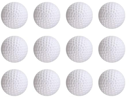 couduan 12Pcs Practice Plastic Golf Balls,Cheap & Useful,42mm Practices Ball,Air Flow for Airflow,Outdoor Indoor Training Swing Driving Range Home Games,Provides Unparalleled Tactile Feedback,White