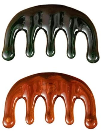 2 Psc Massage Comb, Scalp Massage Comb, Wide Tooth Scalp Massager, Portable Guasha Scalp Comb for Head Caring Relaxation Physical Treatment