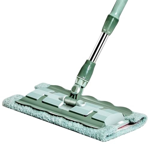 Mop per la pulizia dei pavimenti, anche per la manutenzione dei pavimenti, per la pulizia della casa, strumento rotante con manico telescopico, 7 cuscinetti per cucina, bagno, legno duro