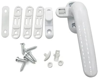 Fönsterhandtag hållbart vingfönster-hjulhandtag med lås Maneta Ventana aluminium hem hotell skjutdörr fönsterbeslag reservdelar (vit, höger)