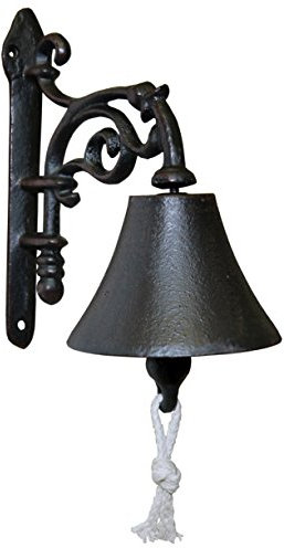 degawo Türglocke Dunkelbraun - Handgemachte Türklingel aus Gusseisen im Antik-Stil mit Blumenmuster - Rustikale Landhaus Deko für Innen & Außen