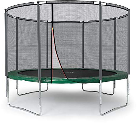 Ampel 24 Outdoor Trampolin 366 cm komplett mit außenliegendem Netz, Stabilitätsring, 8 gepolsterten Stangen, Belastbarkeit 160 kg (Grün)