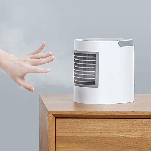 DUYER Enfriador De Aire Mini Aire Acondicionado PortáTil, Ventilador De Enfriamiento De Enfriamiento USB, Puede Agregar Agua Helada, Escritorio De Oficina Ultra Silencioso