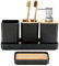 FEILANDUO Ensemble d'accessoires de Salle de Bain 5 pièces,Cadeau d'accessoires de Salle de Bain, Distributeur/Porte-Savon, bohème, décoration Moderne (Noir)