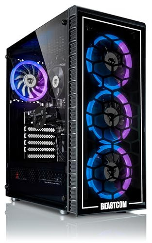 BEASTCOM Q5 | Pro Gaming, PC Gamer, AMD Ryzen 7 5700X 8X 4,60GHz 16 Threads, NVIDIA RTX 5060 8Go, 32Go RAM, 1To NVMe SSD, WiFi 5, Windows 11 Pro