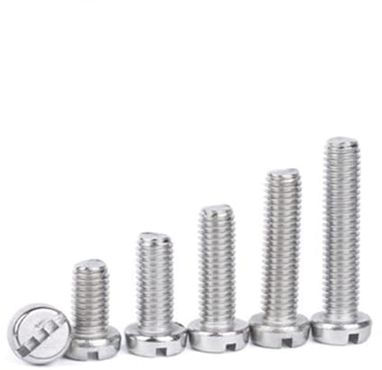 10/50pcs m1 m1.2 m1.4 M1.6 M2 M2.5 M3 M4 M5 M6 304 Stainless Steel DIN84 Slotted Cap Head Slot Column Round Cheese Head Screw - (Size: M1 20PCS, Length: 2MM)