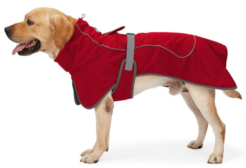 HEYWEAN Dog Jacket - Waterproof Coat for Cold Weather, Reflective with Soft Fleece Lining, Warm for Dogs - Indoor & Outdoor, Camping, Hiking