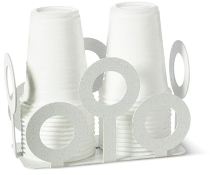 Arti & Mestieri Bollicine - Porta bicchieri di Design 100% Made in Italy - in Ferro, 16x8,5x10h cm (Bianco Marmo)