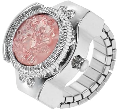 LIFKOME Ringuhr Fingeruhrringe versteckt Uhrenringe für Damen Gold damenringe damenarmbanduhren schmuck Armbanduhr Herren Fingeruhren für Damen kreative Uhren Zinklegierung rot
