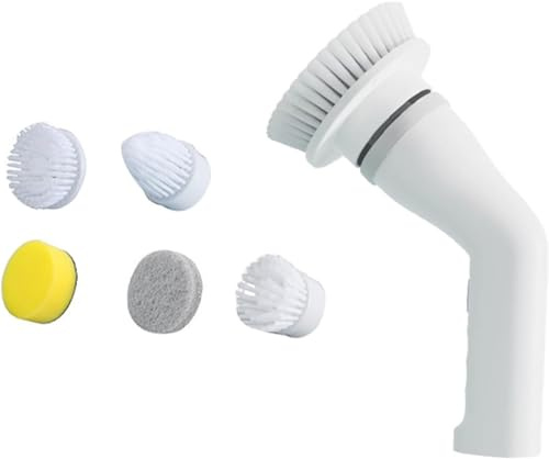 Electric Spin Scrubber Cordless Power Cleaning Brush with 5 Replaceable Brush Heads Rechargeable Scrubber for Bathroom Tub Sink Kitchen Dishes Tile Window Floor Grout