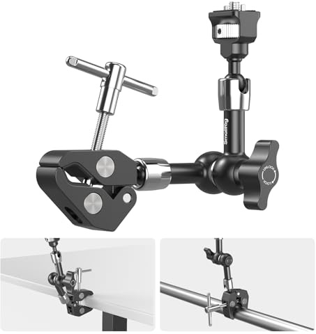 SMALLRIG 7 Zoll Magic Arm mit krabbenförmiger Klemme, Arm mit 1/4-20 Schraube und einziehbaren Stiften, für Action-Kameras, Monitore, Videoleuchten und Mikrofone – 5310