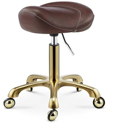 Sgabello a sella regolabile con ruote girevoli a 360°, sedia da ufficio per parrucchieri, cliniche e ufficio domestico supporta fino a 200 kg, colore 1, altezza 45-55 cm