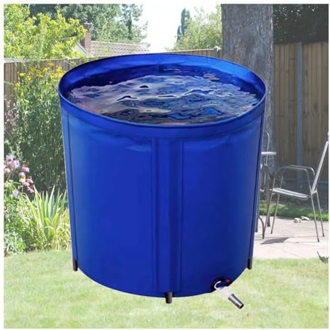 Genérico Tanque de Almacenamiento de Agua Plegable de PVC para Estanque de Peces, Piscina elevada Circular de 1,2 x 1 m con Soporte para riego y riego.