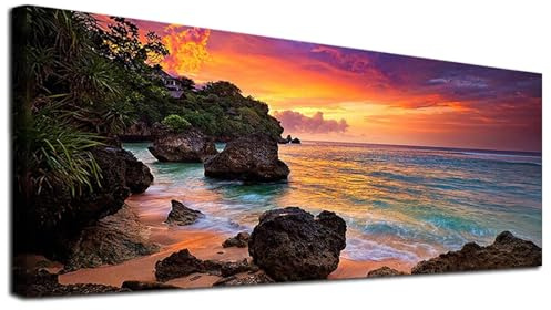 JATOK Diamond Painting Erwachsene XXL, Landschaft, 70 x 40cm, eckige Steine | Großes Bild mit eckige Steinen; Komplettset mit Leinwand und Werkzeug; für Anfänger, kreative Auszeit und Wanddeko