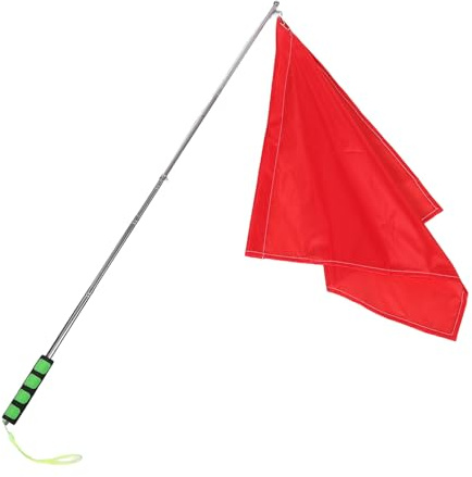 GARVALON Set Bandiere per Arbitro e Addestramento Cavalli Asta Telescopica 12 M Bandiera Rossa Portatile Resistente al Vento per Competizioni e Segnalazioni Eque
