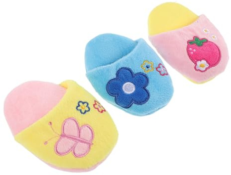 JEWEDECO 3 St Hundtoffel Tuggleksak för Små Hundar Pipande Tuggleksaker i Mjukt Bomullsmaterial Valpleksaker för Inomhus Utomhuslek med Hållbar Design och Stimulerande Ljud