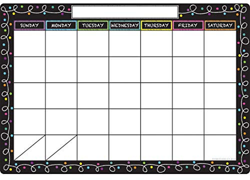 Smart Poly� Chart, 13 x 19, Chalk Dots with Loops Calendar