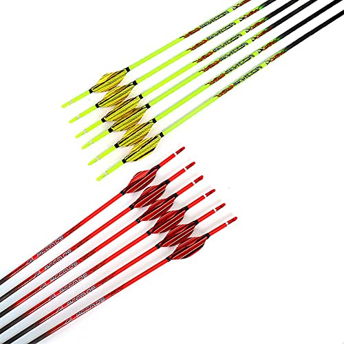 ACCMOS 32 Zoll Reinem Kohlenstoff Pfeil, Spine 400-1000 ID 4,2 mm Bogensport Pfeile Spiral Feder für Erwachsene Jugend Compoundbogen Recurvebögen Jagd und Schussübungen