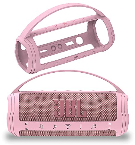 JCHPINE Silicone Cover Case for JBL Flip 6 Portable Bluetooth Speaker, Protective Carrying Holder for JBL Flip 6 Speaker Accessories (Pink Case)