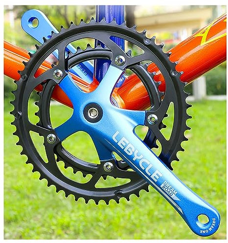 FFYUTING Fahrrad-Vierkant-Kurbelgarnitur, 170 mm, Aluminiumlegierung, 53–39 Zähne, Doppelkettenblatt, Rennrad-Kurbelarm-Set für 7–11 Gänge