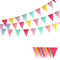 Diompirux Banderines Triangulares Bunting Banner, 3 tiras de 12 metros Banderines Tela, Banderines Decorativos tela reutilizable, Cuerda Colgando Decoración,para Bodas Fiestas Guirnalda,Marca Apertura
