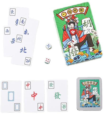 Familjevänlig Mahjong kortspel, Kinesiskt Mahjong Kortspel | Roligt vattentätt Mah Jong pokerkort - kreativt bärbart Mahjong spelkort för nattunderhållning, BBQ,