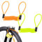 2 PCS bloccadisco moto, cavo promemoria per il richiamo visivo del blocco disco freno la sicurezza della moto, Cavetto di Sicurezza a Spirale, giallo+arancione