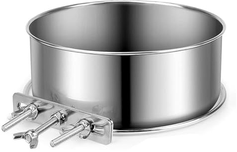 Dog Crate Bowl - Stainless Steel Hanging Dish for Kennel Feeding, Cage Mounted Food and Water Container | Removable Pet Feeding Bowl, Holder