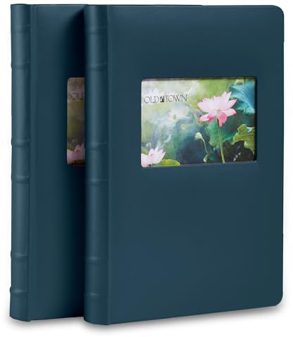 Old Town 2-Pack Bonded Leather Photo Albums, Photo Album 5x7 & 4x6 Slots, Navy