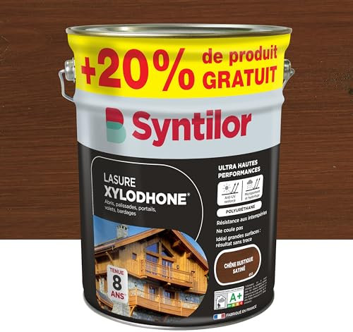 Syntilor - Lasure Xylodhone® Ultra Hautes Performances 8 Ans Chêne Rustique Satiné 5L+20%