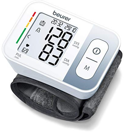 Beurer BC28 Blutdruckmessgerät für Handgelenk, vollautomatisch, digital, Weiß / Risikoanzeige, LCD-Bildschirm, tragbares BP-Maschine