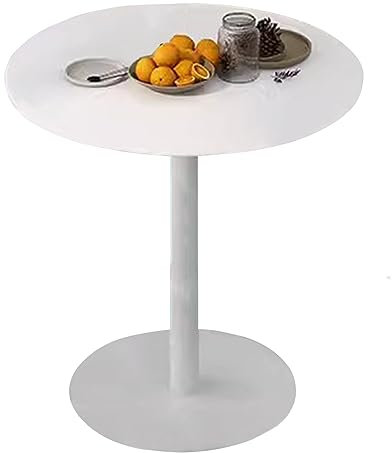 Weißer Esstisch aus Metall, Eisen, rund, kleiner Bürotisch, Konferenztisch, Kaffee-Besprechungstisch für Büro, Sitzungssaal, Küche, Wohnzimmer, wasserdichter Desktop-Stehtisch ( Size : 70x104cm )