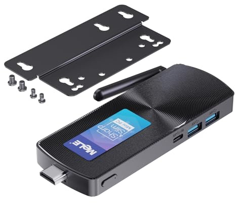MeLE PCG02 Mini PC Stick Computer Windows 11 Home N100 (up to 3.4GHz) 4GB LPDDR5 128GB, HDMI + USB-C 4K Dual Display, 2.4GHz/5GHz Wi-Fi BT5.1 GbE, Fanless Small Desktop for IoT, Digital Signage, MES