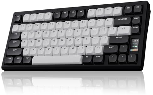 OOCTPK Chilkey ND75 LP Tastiera meccanica da gioco wireless con schermo LCD, Bluetooth 5.3/2.4G/USB-C, Hot Swap Per-Key RGB personalizzata, frontale sottile, poggiapolsi, completamente in alluminio