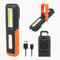 Qiping LED Arbeitsleuchte, Werkstattlampe LED Akku mit Haken und Magnetfuß 2 Leuchtmodi Taschenlampe für Auto Reparatur Außenbereich