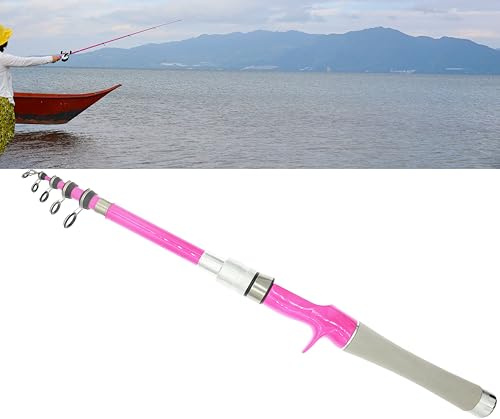 Portable Telescoping Fishing Rod 5.9/7.8FT- Ultralight Fishing Rod-Girls Fishing Pole for Travel Saltwater Freshwater (Pink 7.8FT)