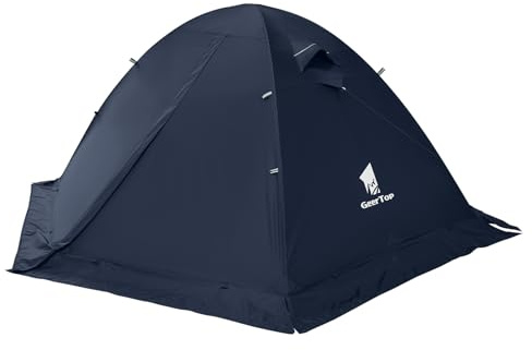 GEERTOP Tält, kupoltält, campingtält, familjetält, vandringstält, aluminiumstänger, vattentät, två personer 4 årstider, perfekt för camping, vandring, resor och klättring (natt blå)