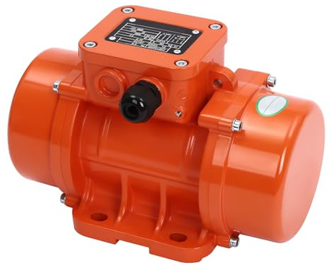 HUSPOO Moteur vibrant 220 V 60 Hz IP65 | Moteur vibreur à béton 3600 tr/min | Force de vibration réglable jusqu'à 2 KN | Avec socle épais et 4 trous pour tables vibrantes