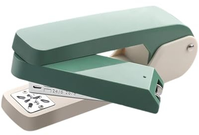 Sharplace Agrafeuse pivotante de bureau, capacité de 50 feuilles, outil d'agrafage de bureau pour université, construction, bureau, école, Vert
