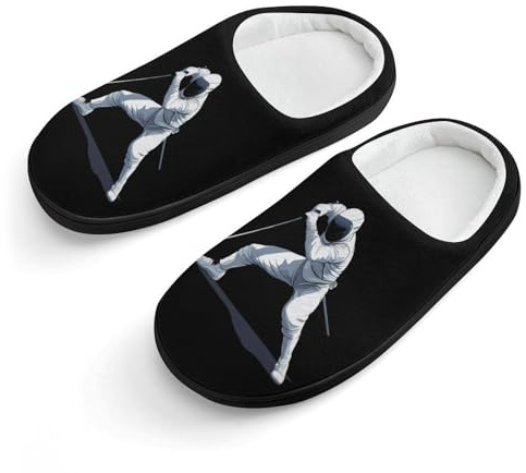 Fencing Stancce Fencing Cotton Slippers for Girls Boys Warm House Slippers Home Shoes 34