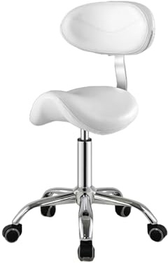 Sadelpall, en ergonomisk sadelformad sits med justerbar höjd, 330 kg viktkapacitet, lämplig for hem- och kontorsbruk(White)
