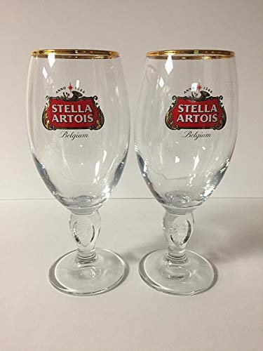Stella Artois Chalice Glass - Belgium Script - 33cl - 2 Pack