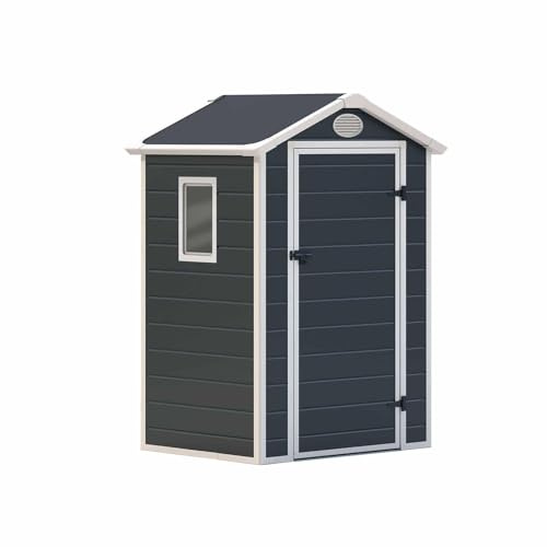 Gardiun Abri en résine Mara - 1,34 m² Extérieur 102 x 132 x 203 cm Anthracite/Blanc